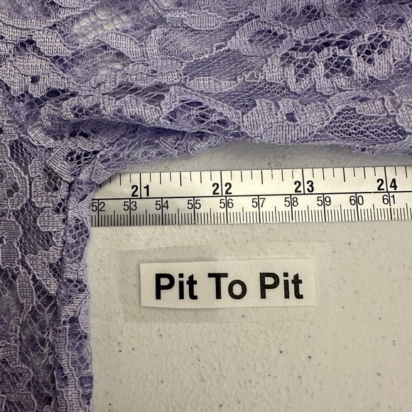 Andree by Unit Women Coquette Sheer Lace Top Size S Purple Victorian Cottagecore - Picture 6 of 8
